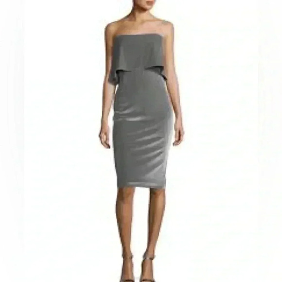 NWT Likely Dresses Likely Driggs Velvet Midi Dress In Pewter Medium - Picture 1 of 8